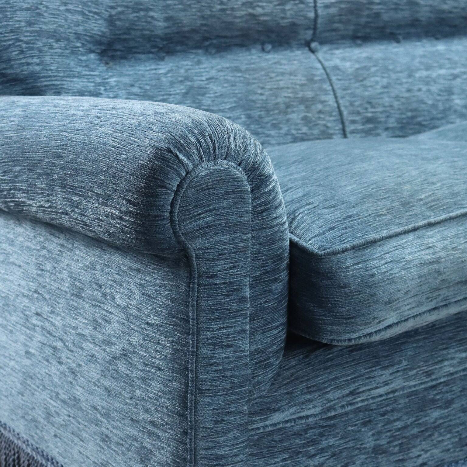 Vintage velvet sofa with spring cushioning, Italian design from the 1950s.