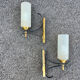 Pair of vintage wall lamps 1950-60 arlus metal and glass
