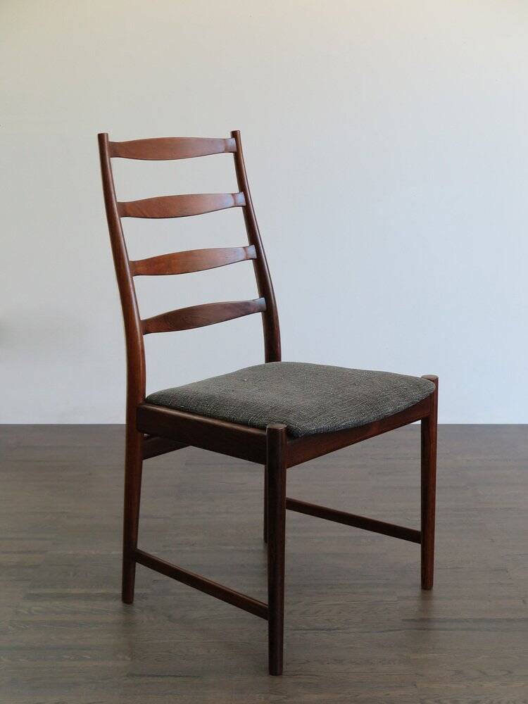 Set of Danish Dark Wood Dining Chairs by Arne Vodder, 1960s