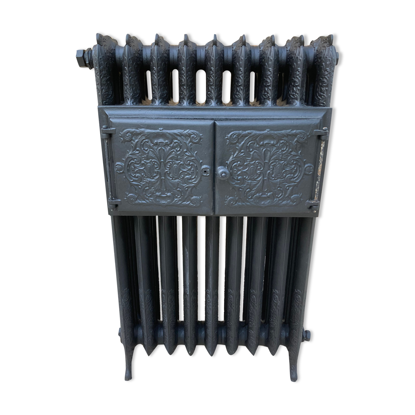 CAST IRON RADIATOR FLAT HEATER 9 elements 3 columns rococo floral patterns