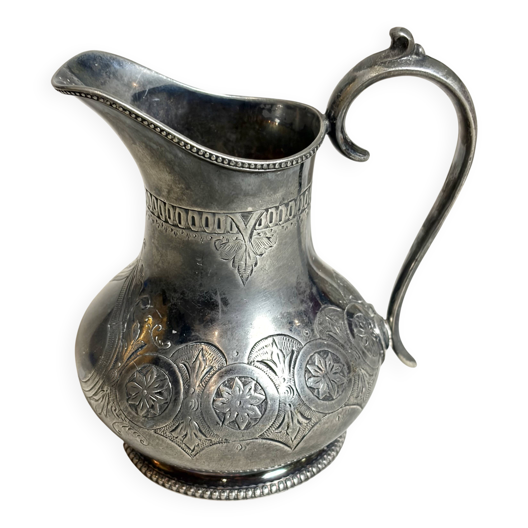 Pot à lait en métal argenté, 1870