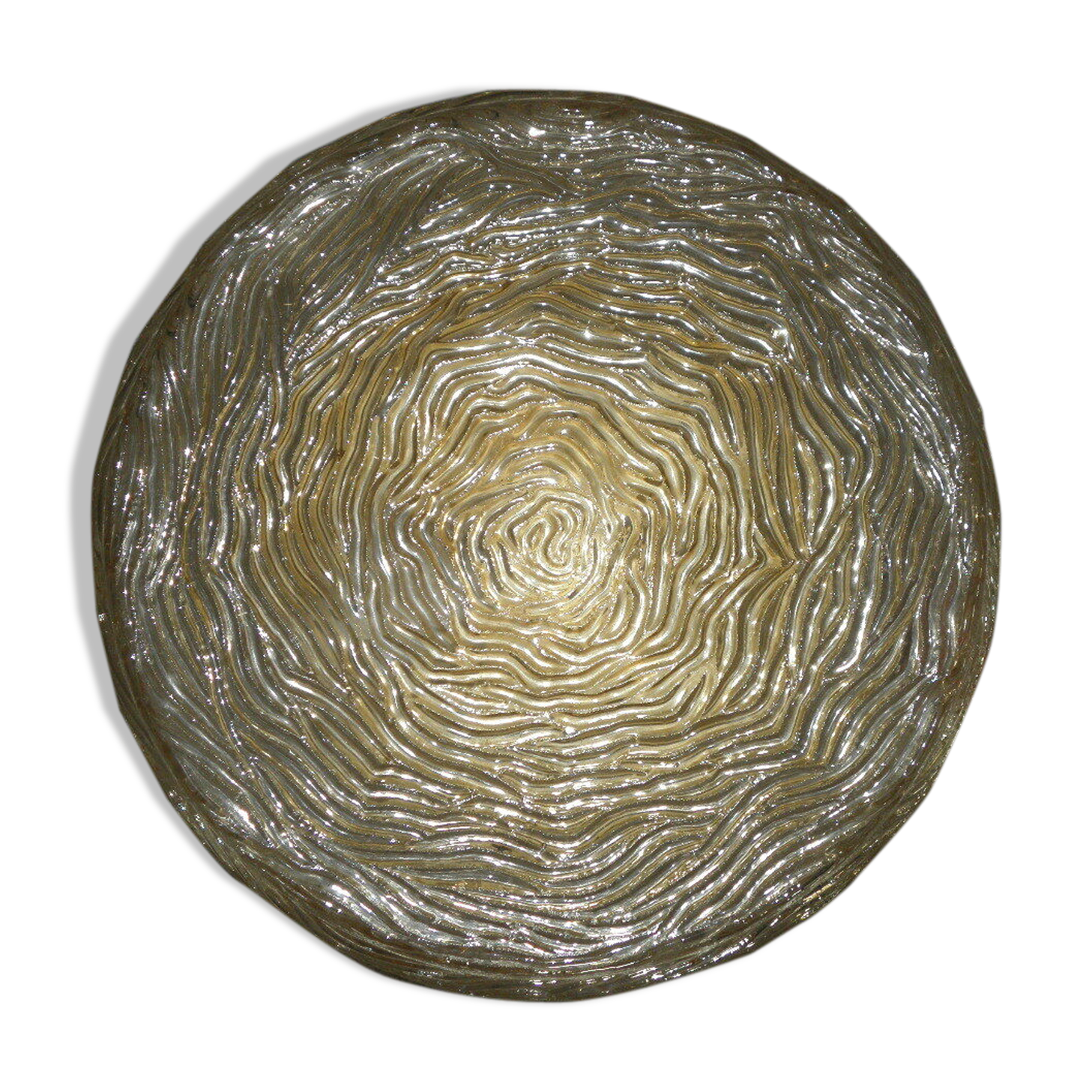 Plafonnier effet glacé en verre ambré