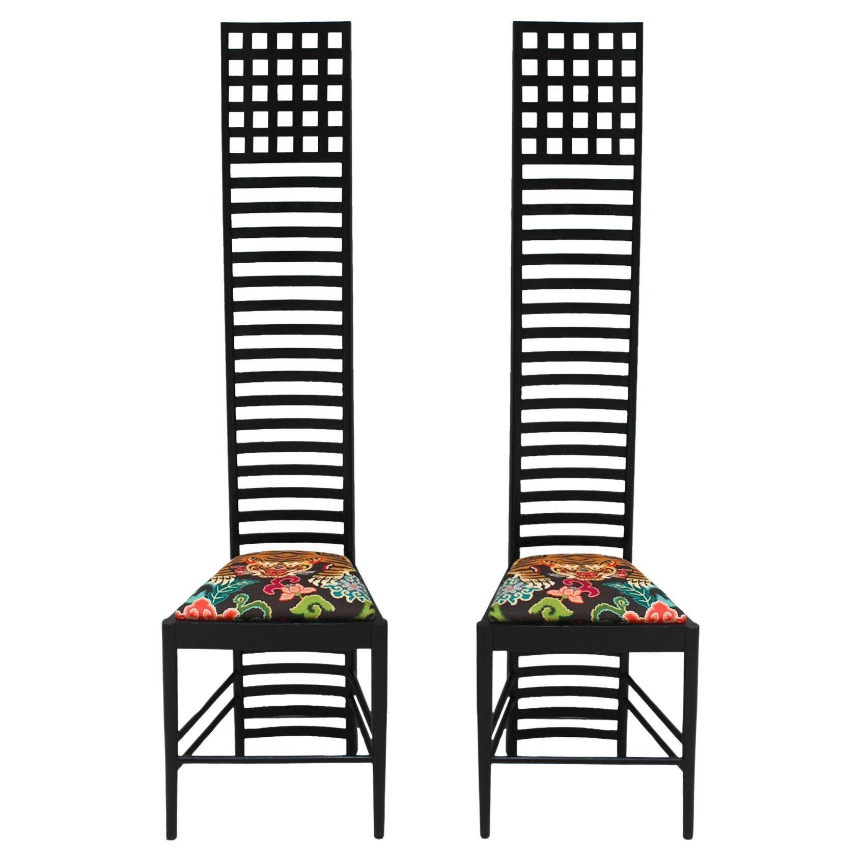 Mid-Century Modern Mackintosh "292 Hill House 1" Italian Pair of Ashwood Chairs