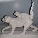 Sculpture céramique craquelée animalière art déco La Louvière