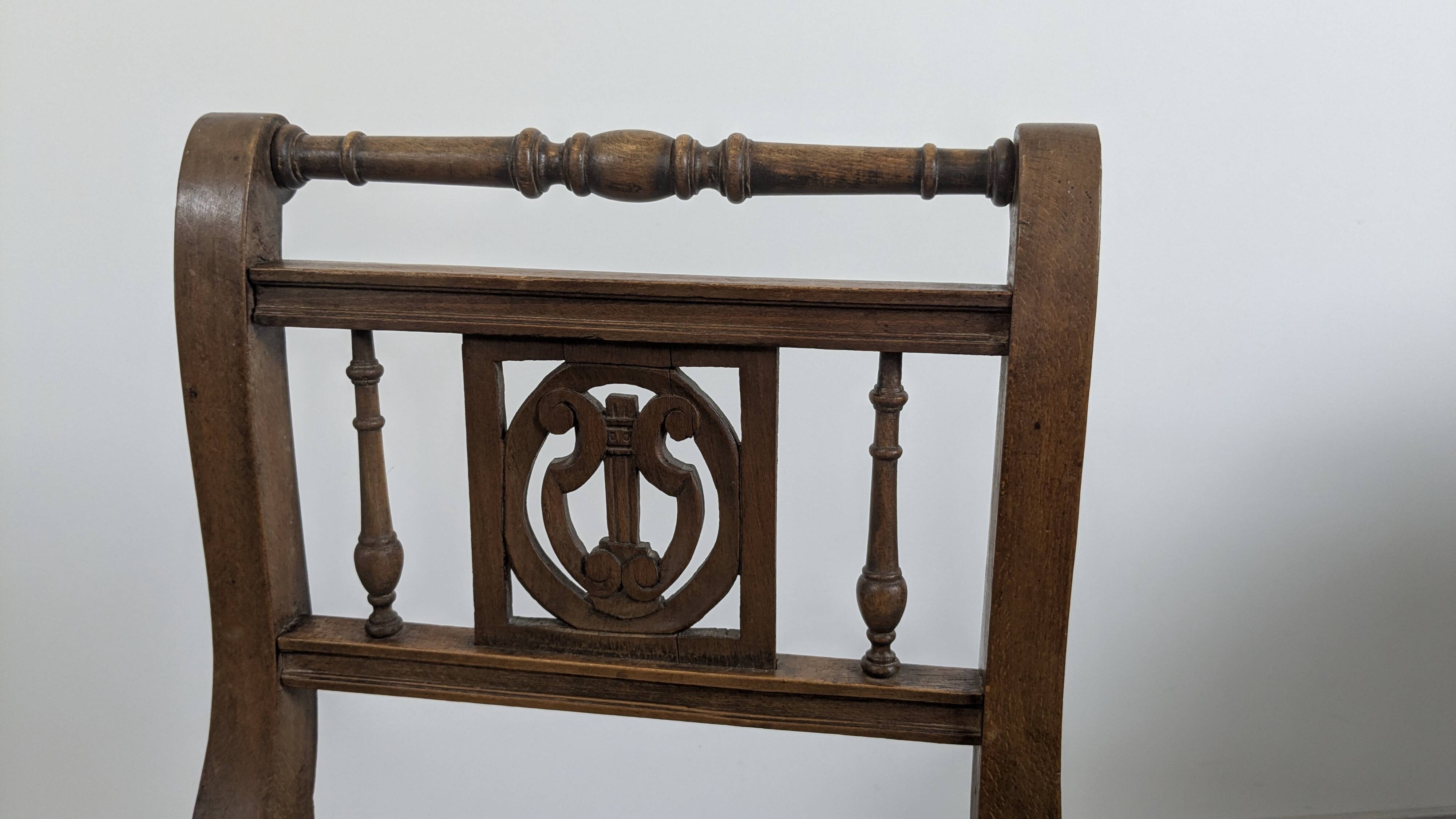 Napoleon III caned piano bench — bourgeois house spirit