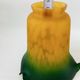 Pair of Antique Art Nouveau Tulips - Speckled Amber Green Glass