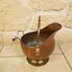 Old copper coal bucket Lion's head handles