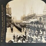 Old photography stereo, stereograph, luxury albumine 1903 Coronation Edward VII