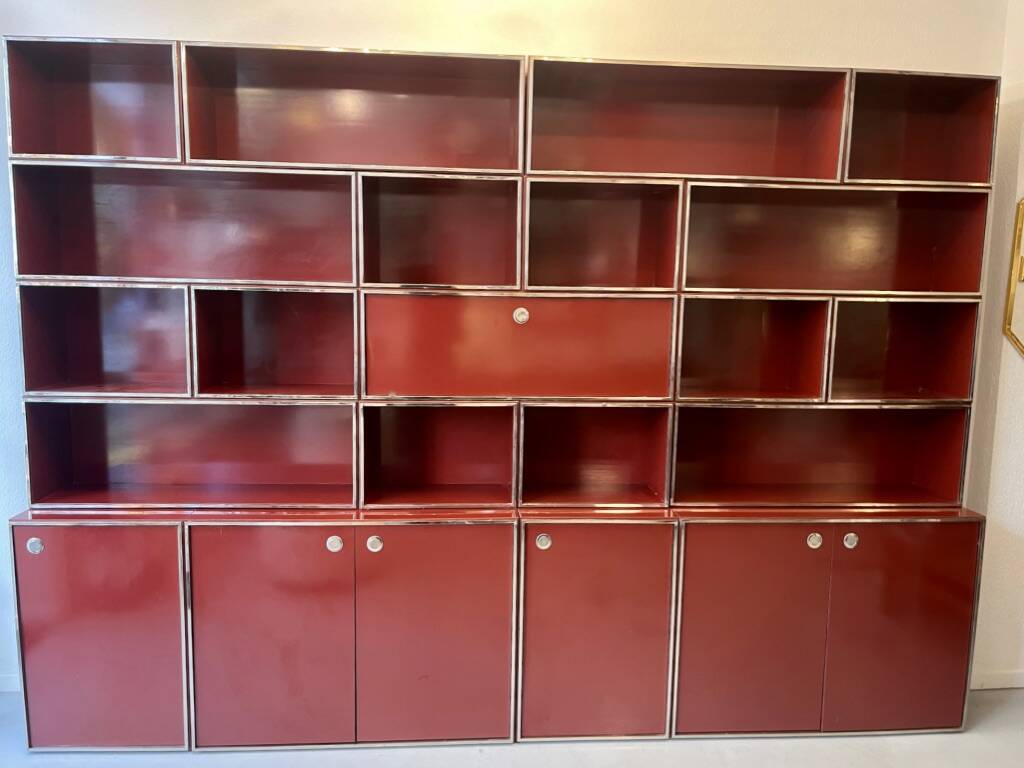 Modular vintage shelf attributed to Willy Rizzo Mario Sabot Italy 1970s