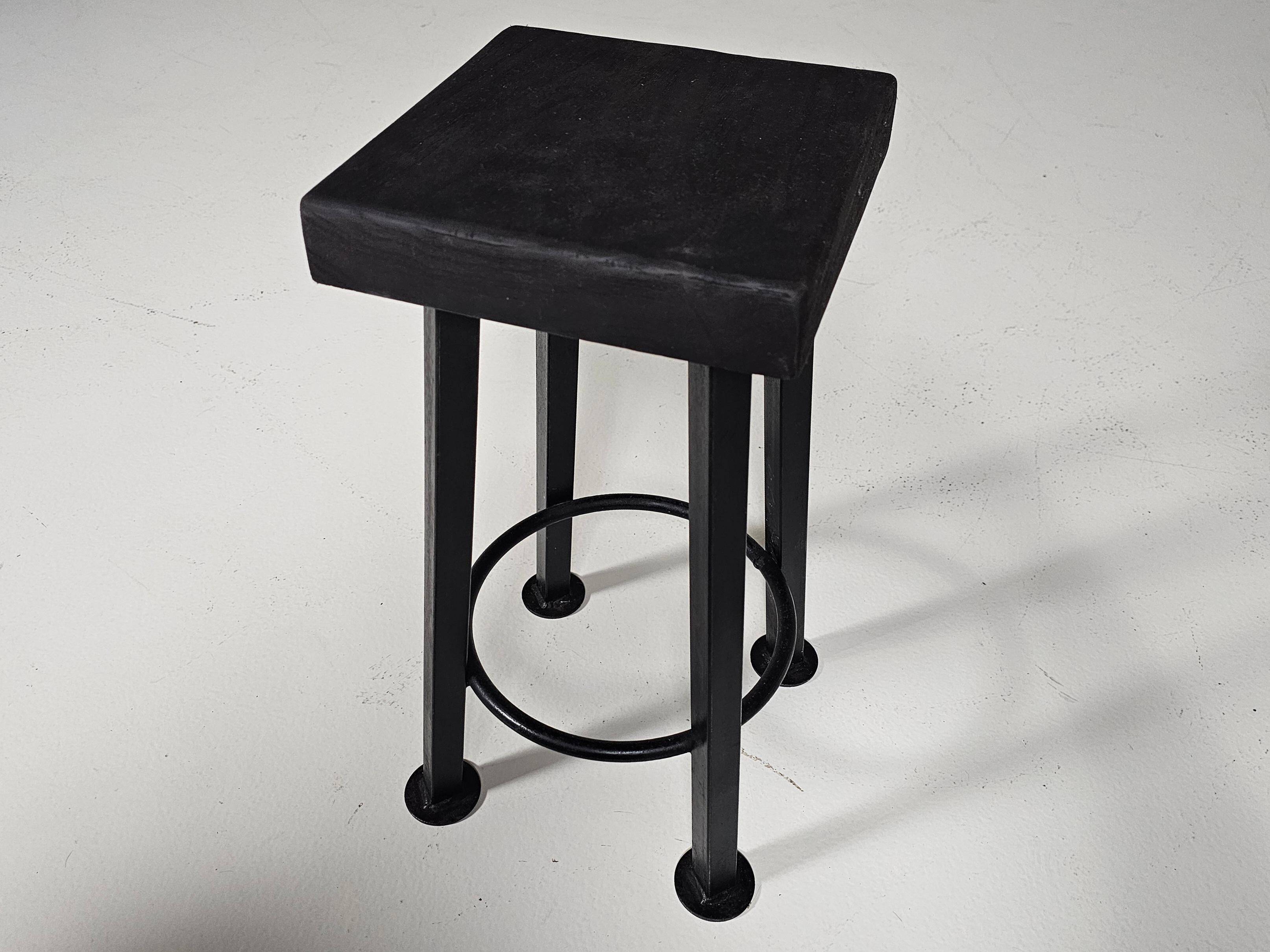 Set of 3 brutalist stools, Belgium, 1970.