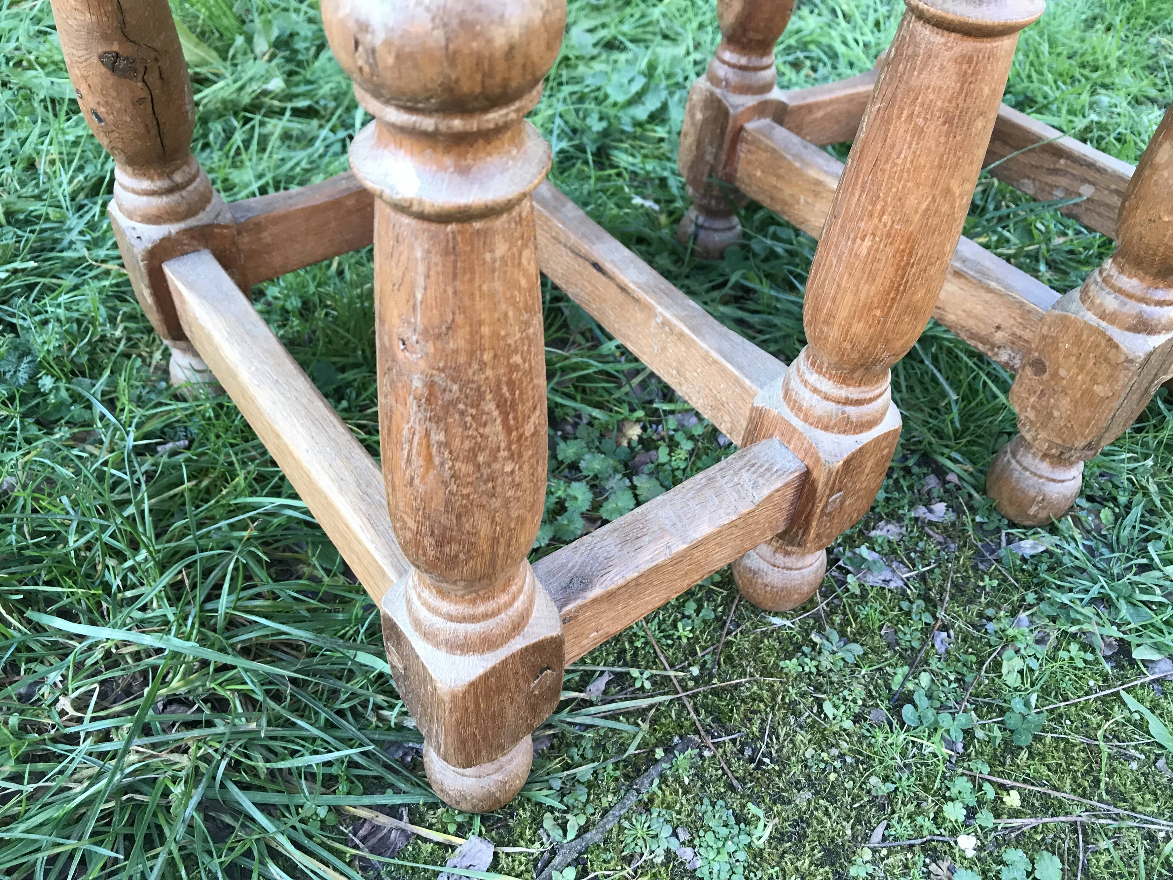 Pair of Louis XIII oak stools