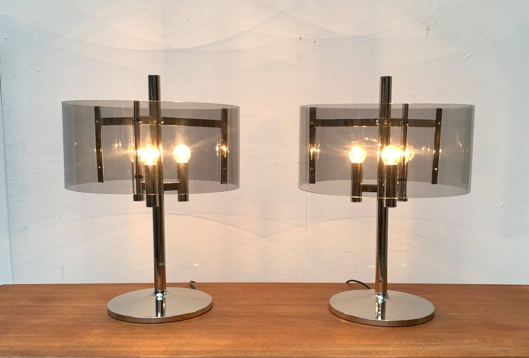 Lampes de table Space Age du milieu du siècle, années 1970, lot de 2