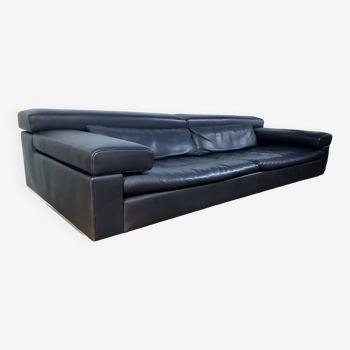 Canapé design jori en cuir brun 3 places