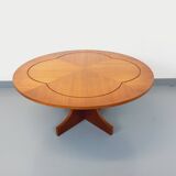 Vintage English round teak coffee table from the 1960s