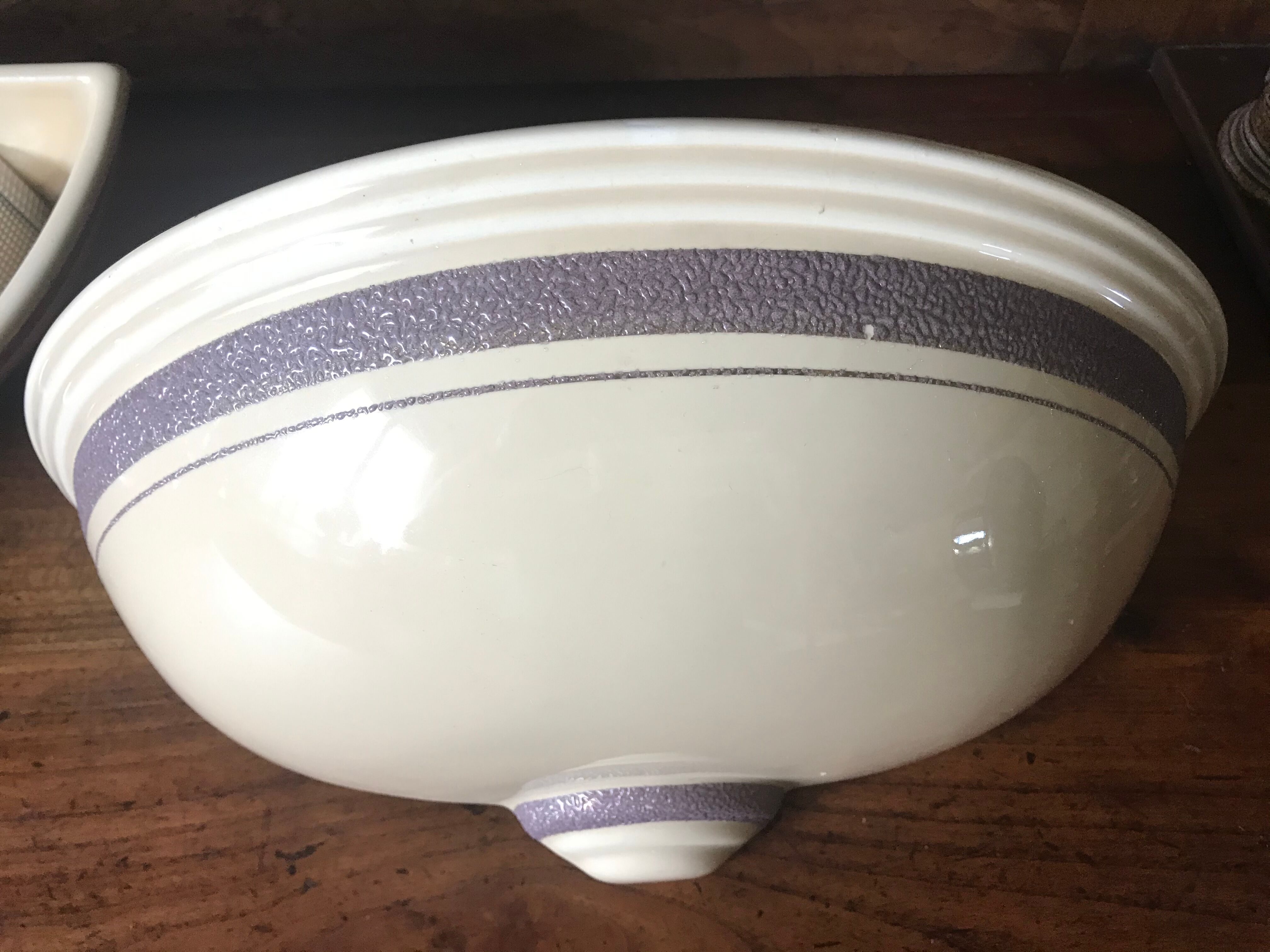 Pair of enamelled ceramic wall light