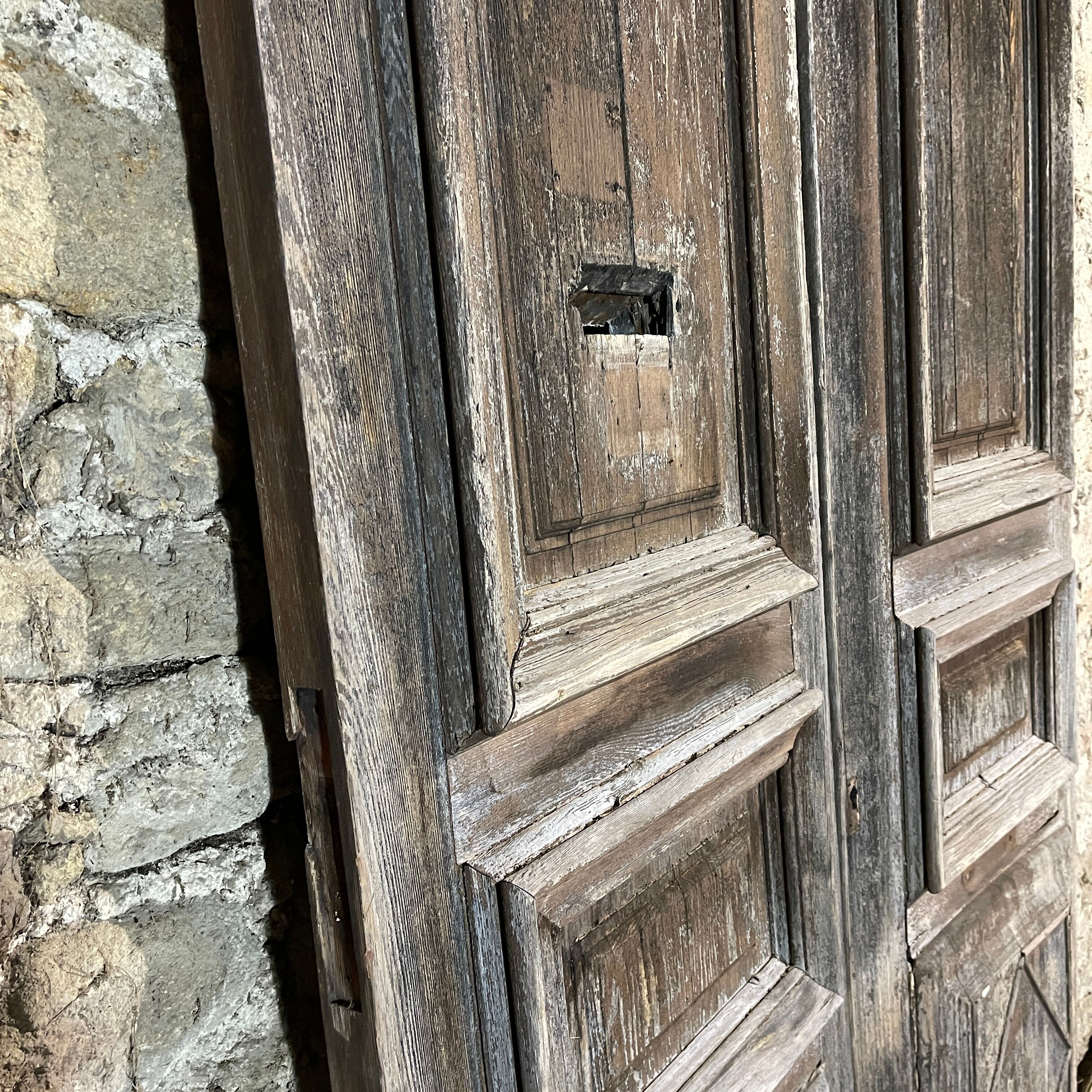 Double old oak door