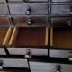 Authentic workshop furniture / Vintage watchmaker's layette in black wood
