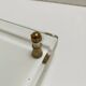 Brass, Iron and Thick Glass Fireplace Tools Set attr. to Fontana Arte