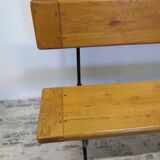 Banc en chêne et fer forgé