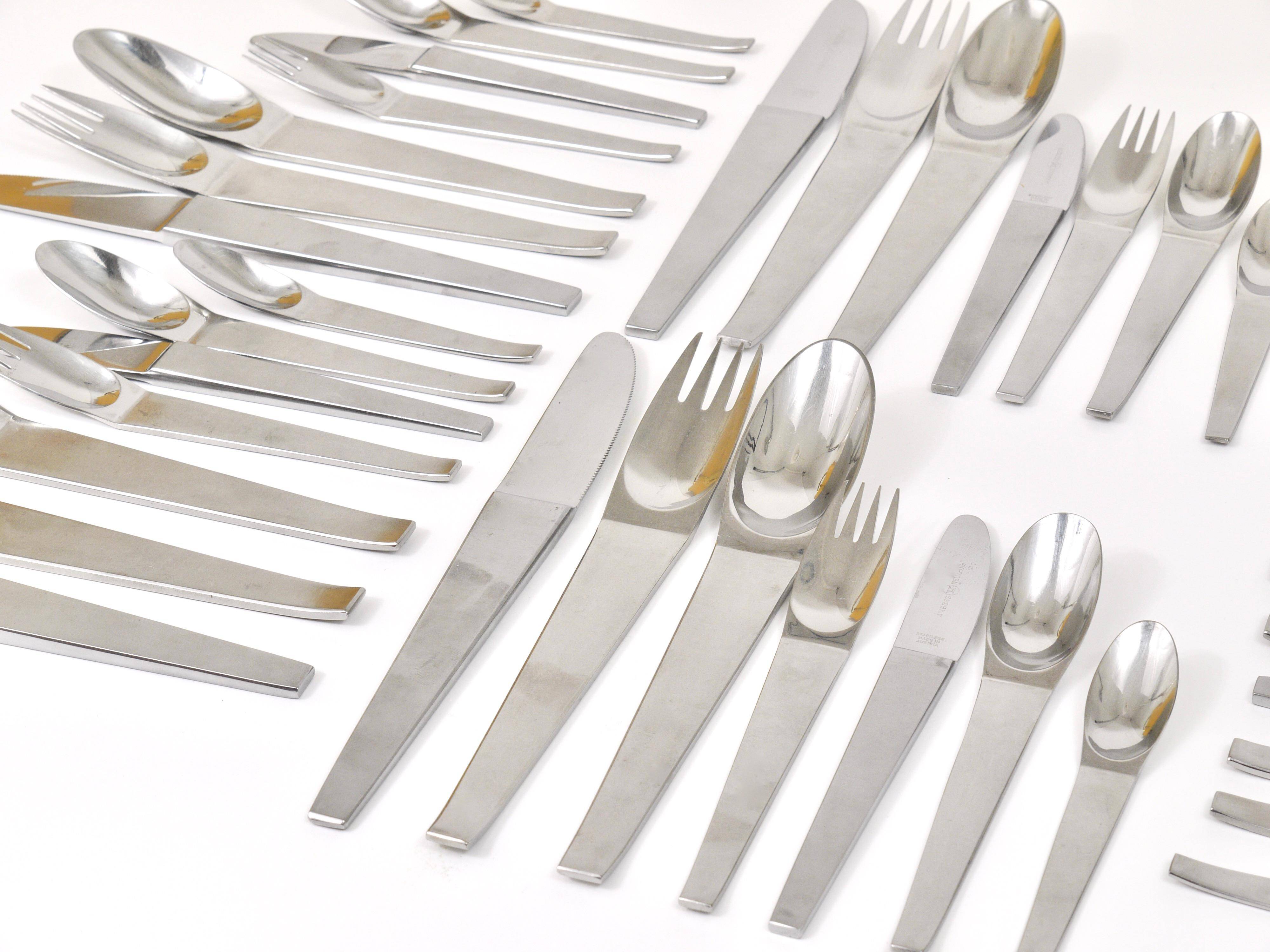 Carl Auböck 2060 Cutlery, 42 pcs., Complete for 6 People, Hammered Austria, 1950