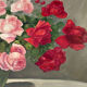 Painting vintage pink flowers