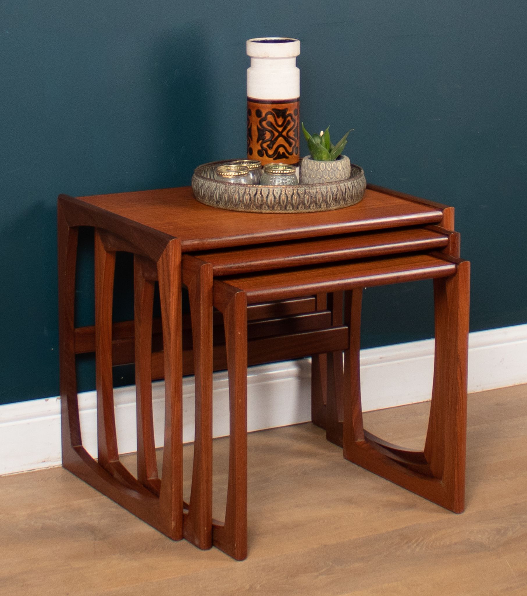 G plan quadrille nest of three coffee tables, 1960