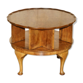 Table basse vintage Burr Walnut pivotante années 1940