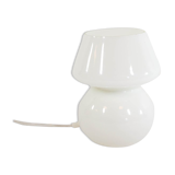 Lampe champignon classique verre opalin blanc années 80