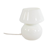 Lampe champignon classique verre opalin blanc années 80