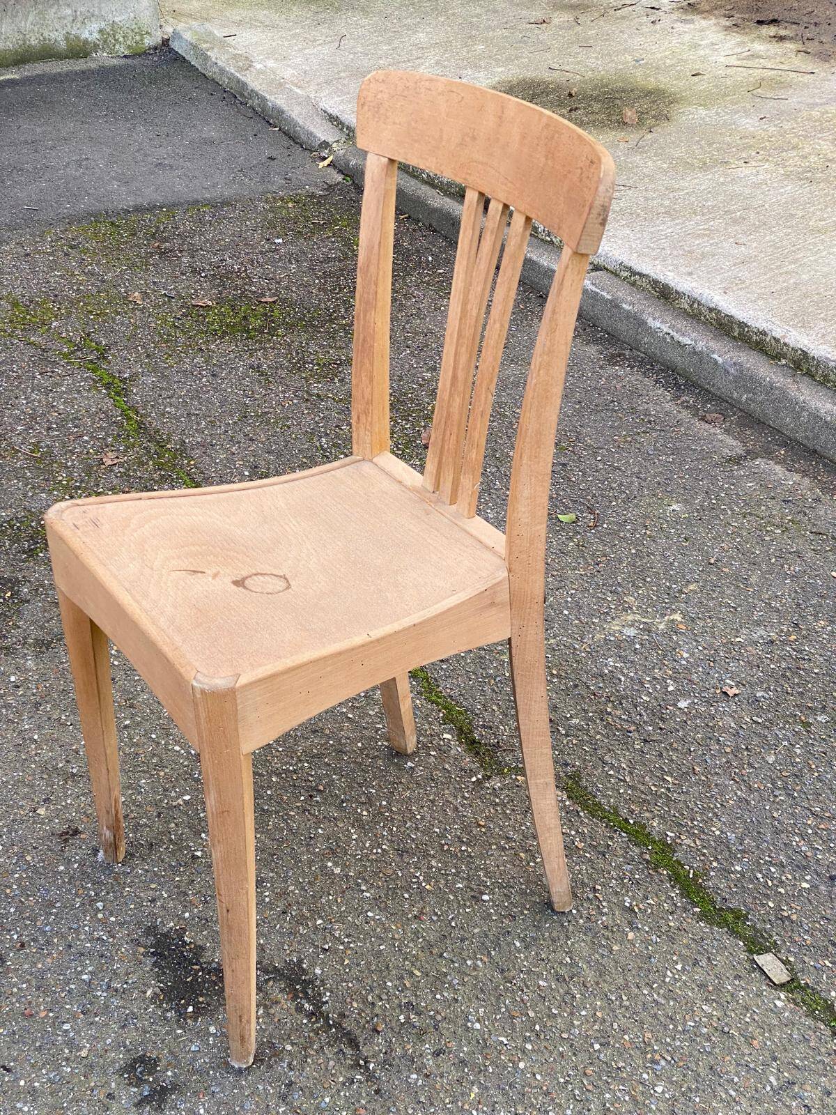 Scandinavian bistro chair in raw beech wood