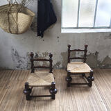 Pair of straw chairs