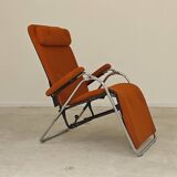 Transat d'intérieur , chaise longue Lama 70's orange