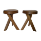 Pair of Pierre Chapo elm stools S31