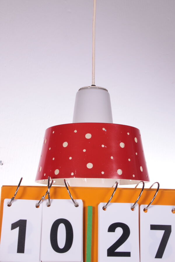 Suspension Vintage Avec Verre Et Métal Des Années 1950