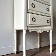 3-drawer chest of drawers in ecru wood and gray marble