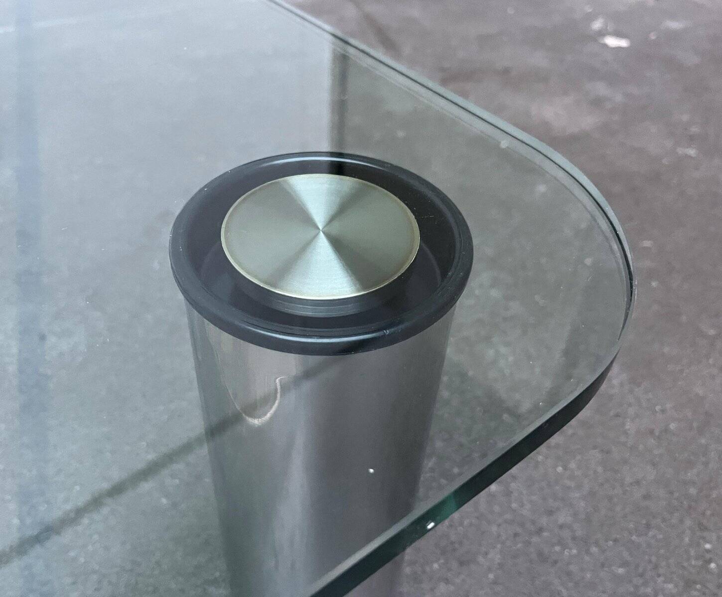 Table basse postmoderne Marcuso en verre par Marco Zanuso pour Zanotta, années 1960