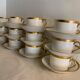 12 coffee cups and 12 white porcelain cups of Gold Gold Limoges