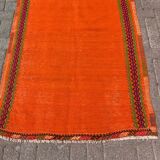 4x6 orange kilim rug, rug for kitchen, Anatolian rug, Kelim carpet