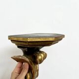 Wall-mounted console in painted gold wood