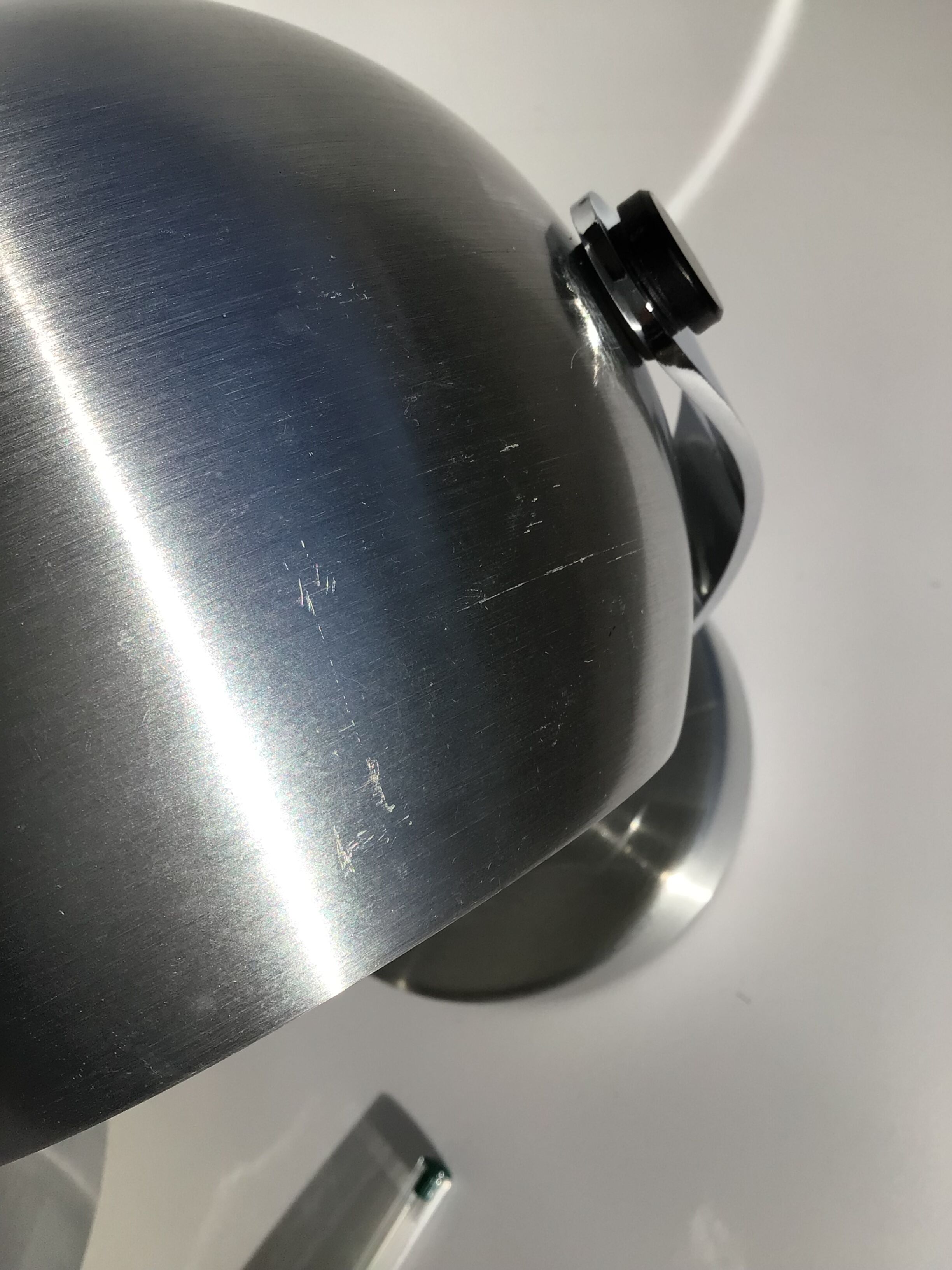 Pair of vintage brushed aluminum eyeball wall lamps