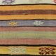 Kilim Vintage Anatolien Rayé – Tons Pastel Multicolores, Style Bohème
