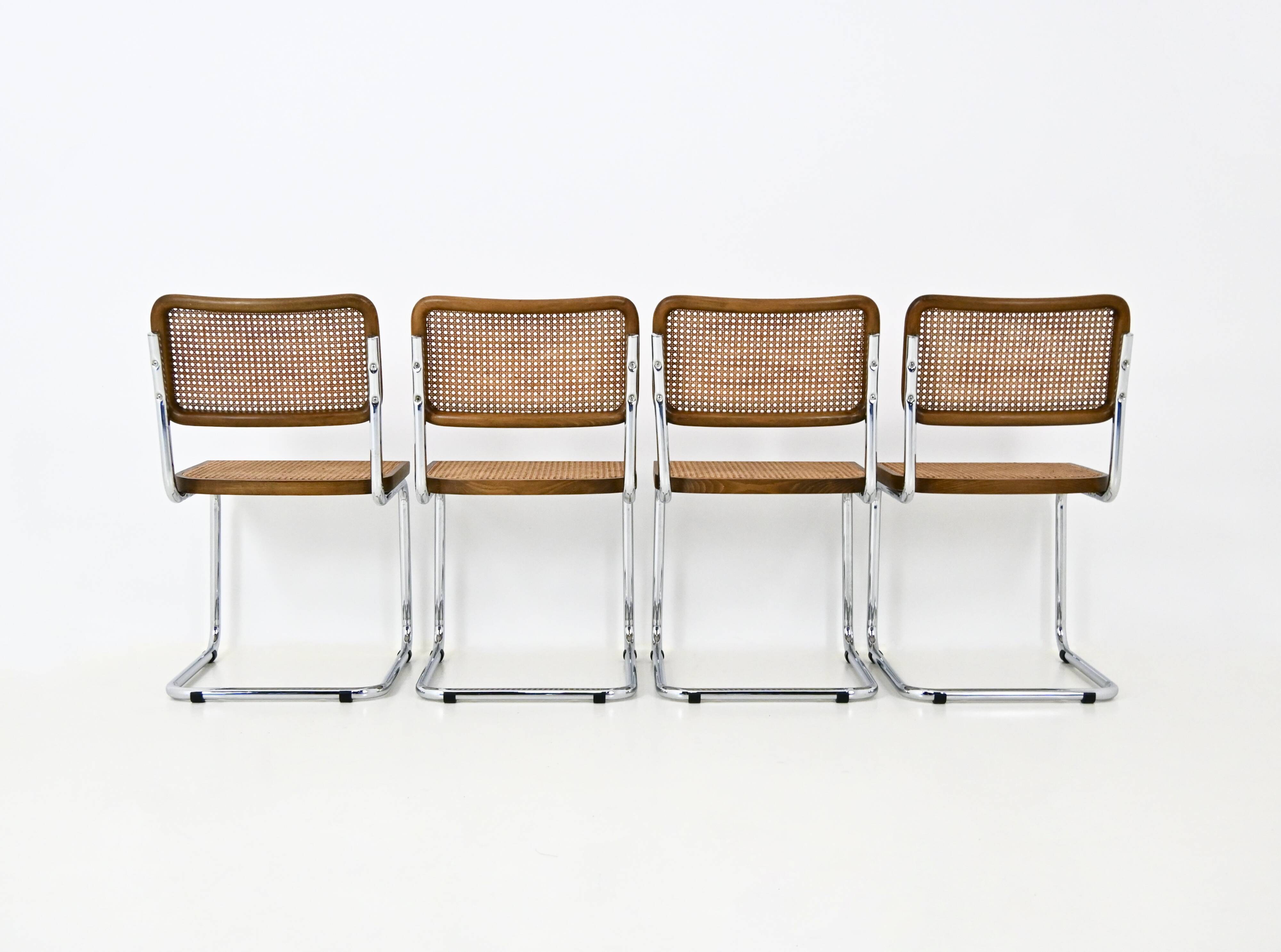 Ensemble de 4 chaises de salle à manger Style B32 de Marcel Breuer