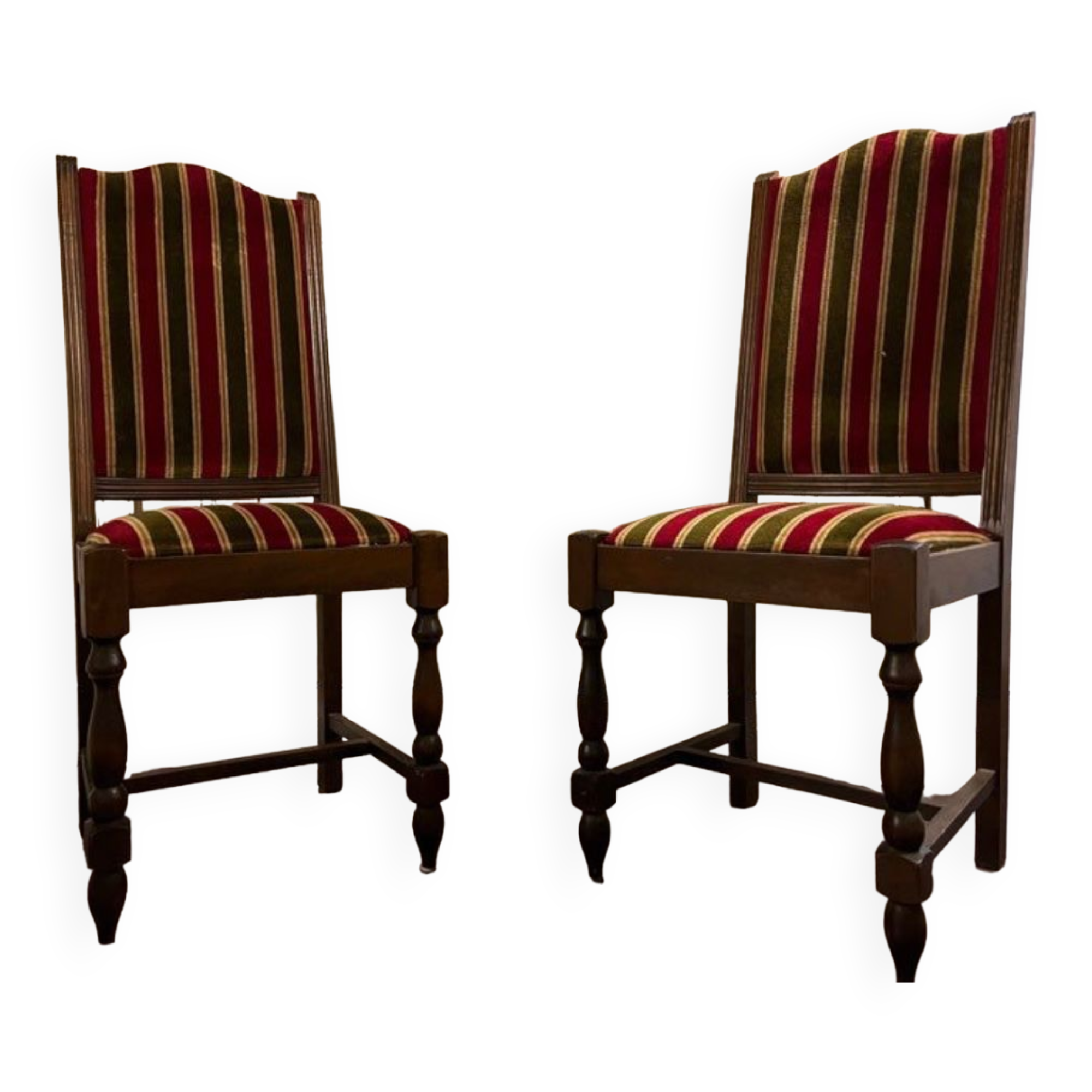 Duo de chaises tapissées style Louis XIII