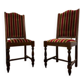 Duo of upholstered chairs Louis XIII style
