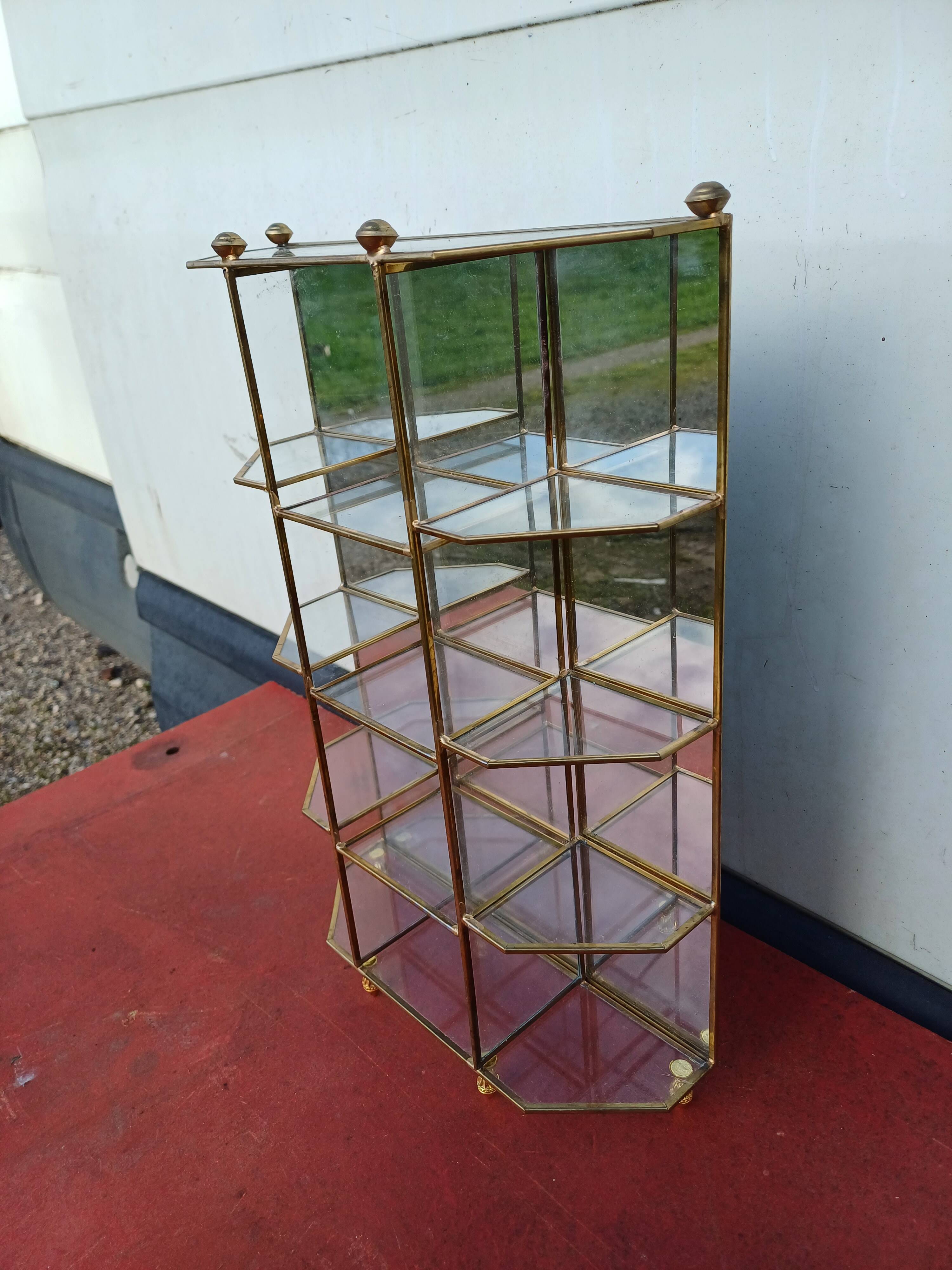 Vitrine Laiton , Verre et Miroir