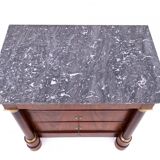 Antique chest of drawers with stone top, France, circa 1880. After restoration.