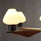 Vintage aluminum and teak chandelier, Italy, 1960s