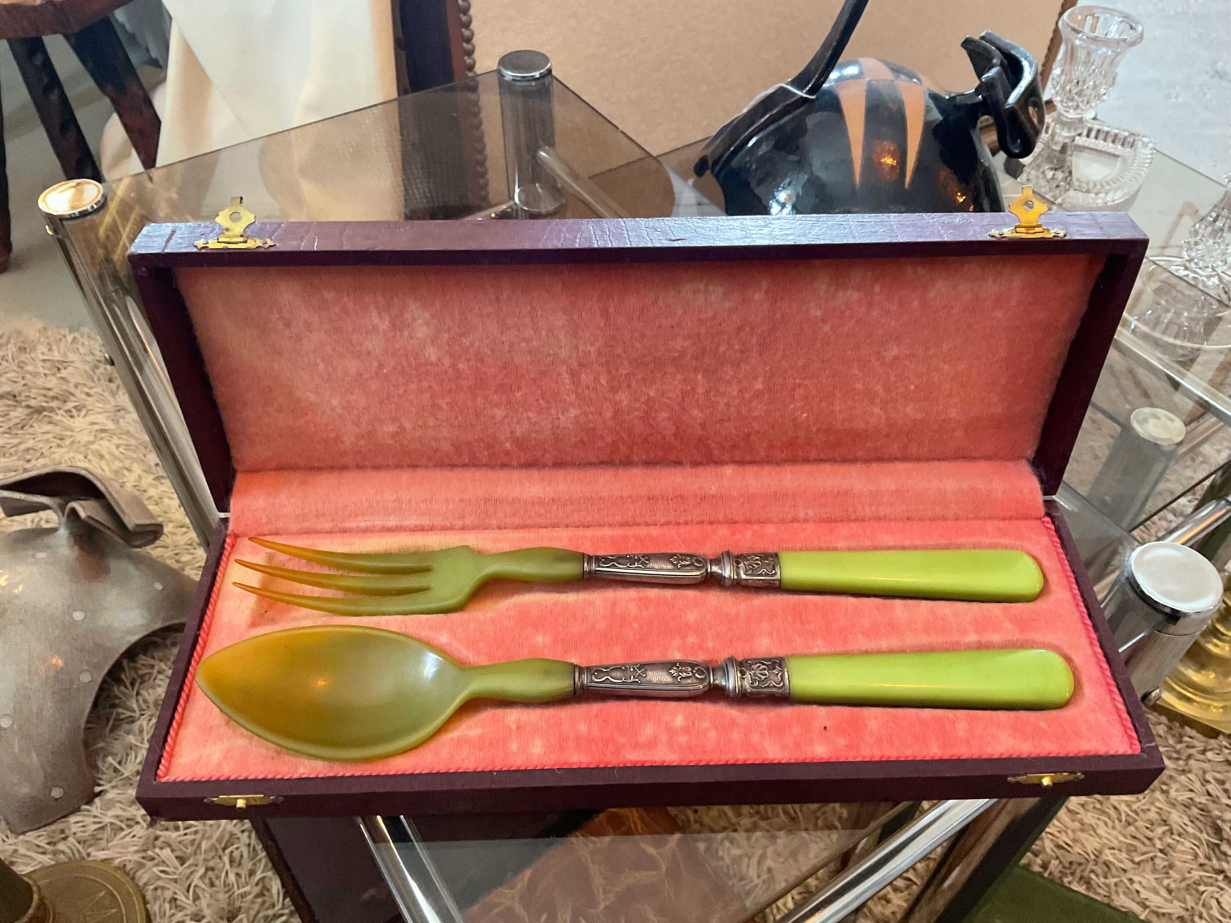 Salad cutlery .  1900