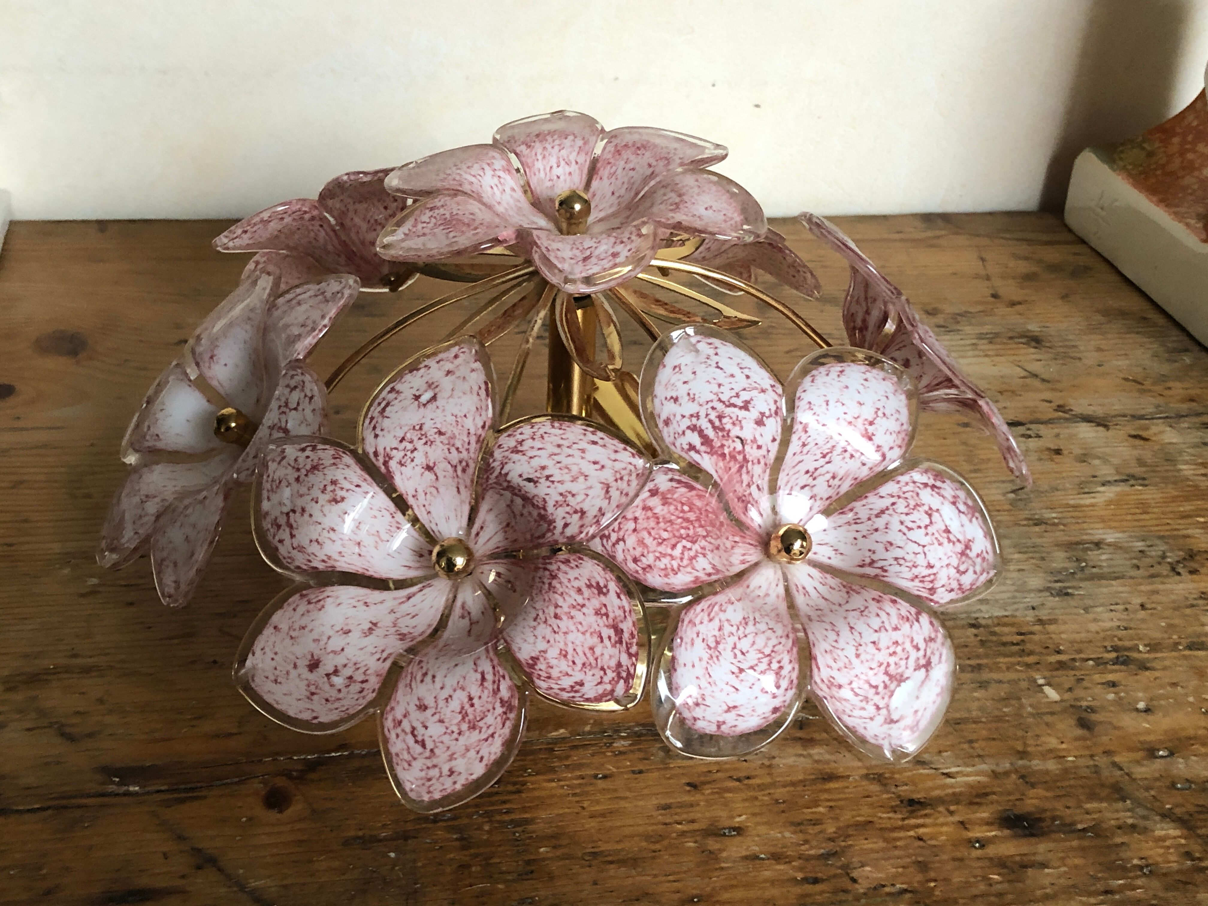 Murano glass flowery wall applique