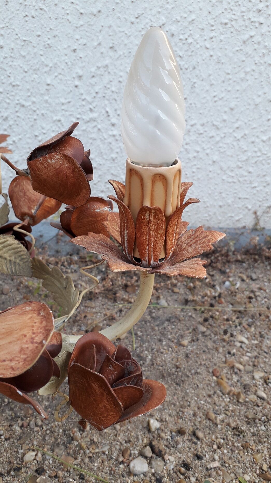 Painted metal chandelier